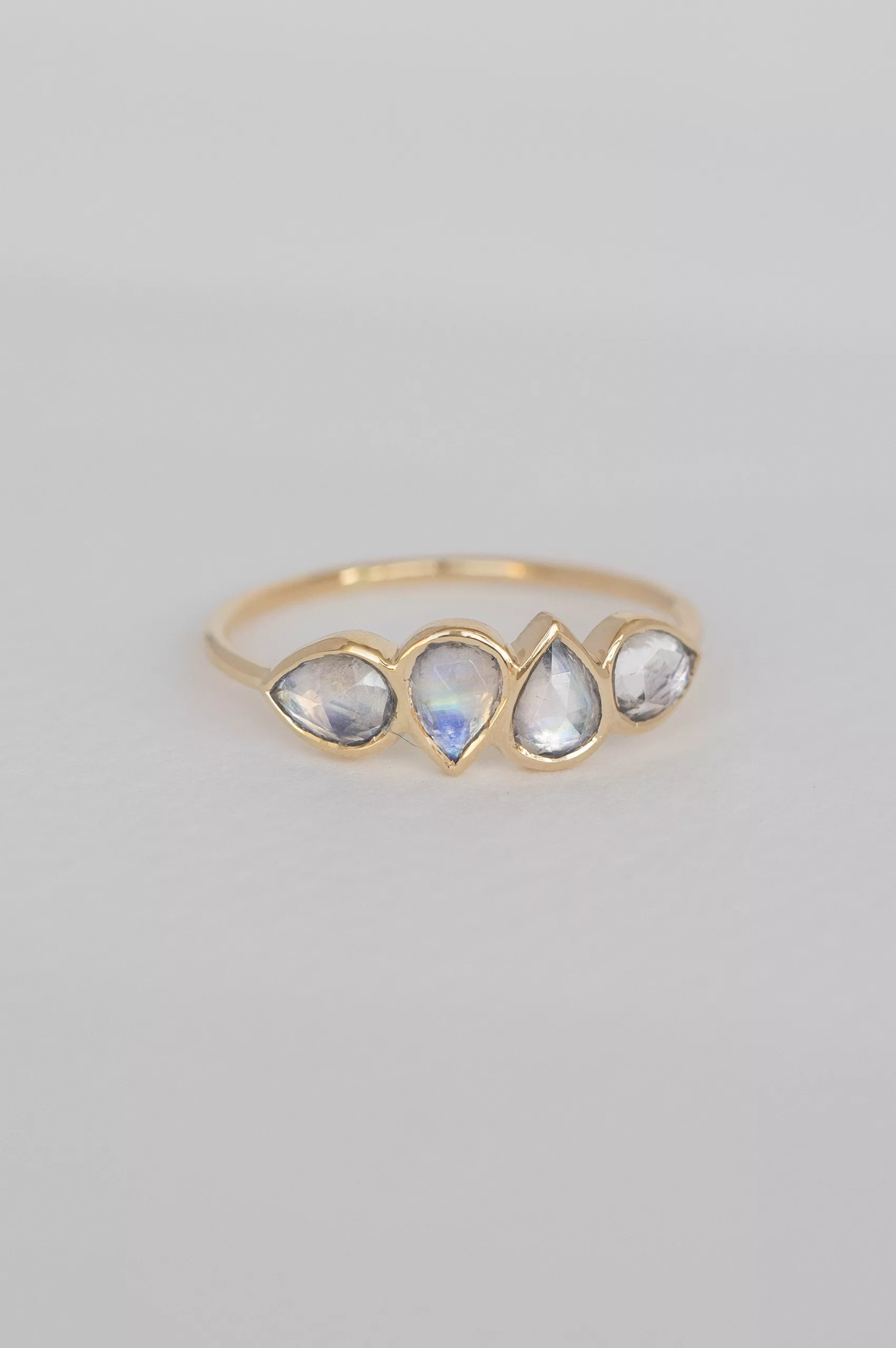 Celine Daoust yellow gold One of a Kind 5 Moonstone Ring