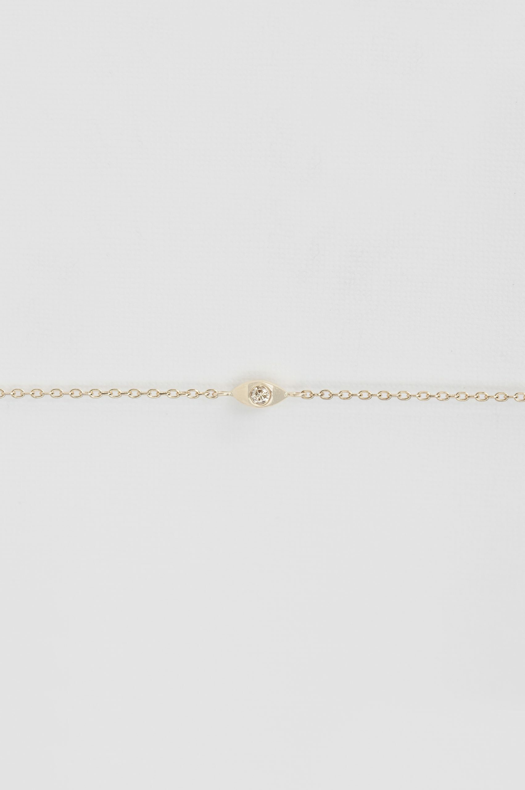 Yellow gold chain bracelet single bezel-set diamond station Celine Daoust